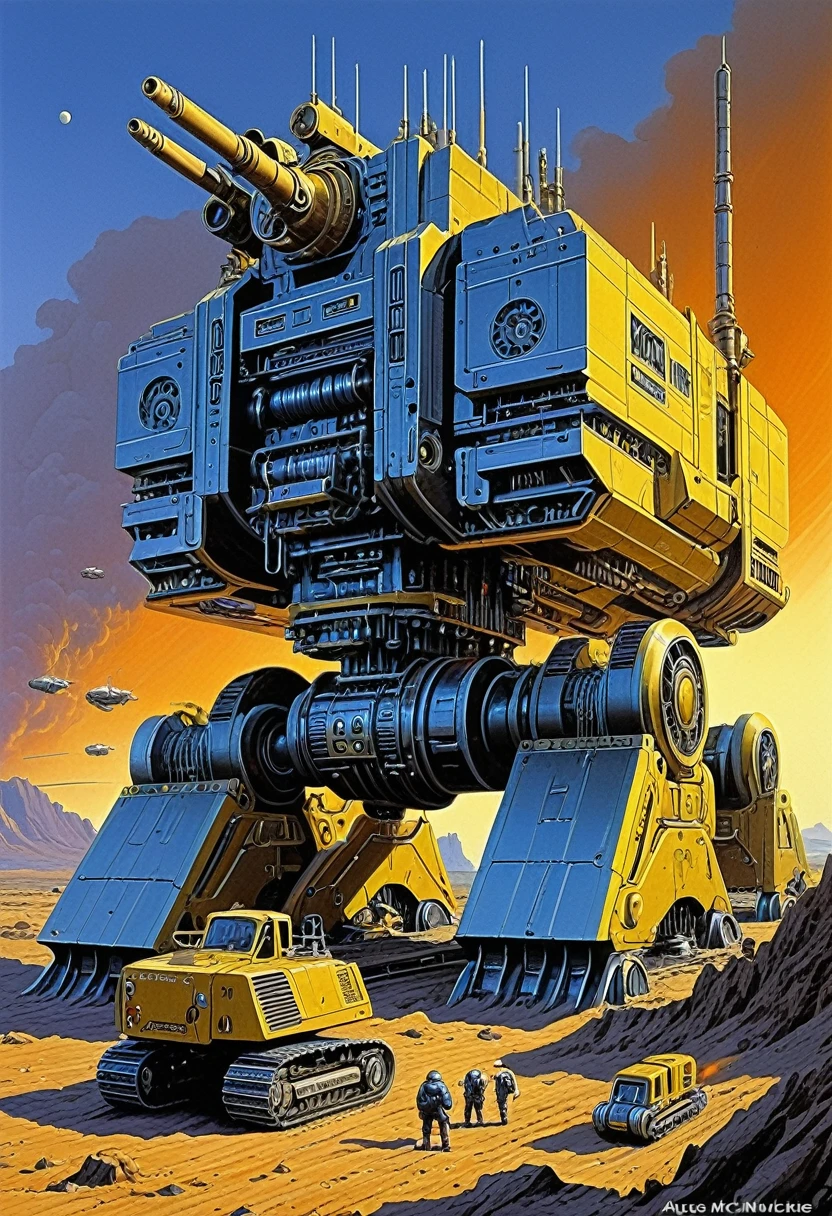 Heavy Machinery, science fiction, by Angus McKie.
best quality, masterpiece, intricate details, ultra-detailed