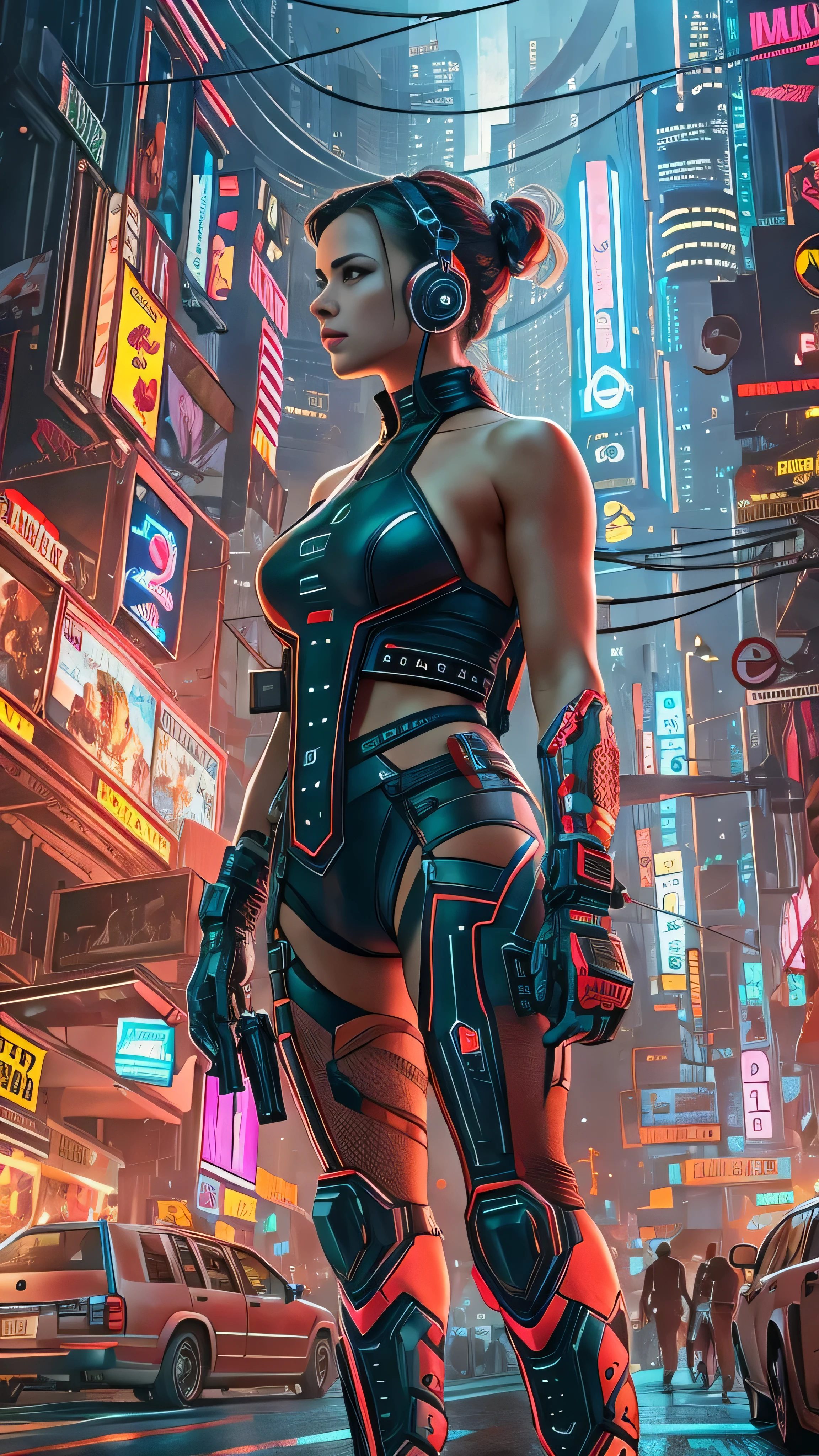 With high definition images，Cyberpunk, Movie Frame, Dystopian Future, Surreal, 8k, Vibrant, detailed, Zubrash, Comic Book Illustrations, Popular trends on Artstation, By Peter Mohab Hacker, By WLOP,  Norman Rockwell,