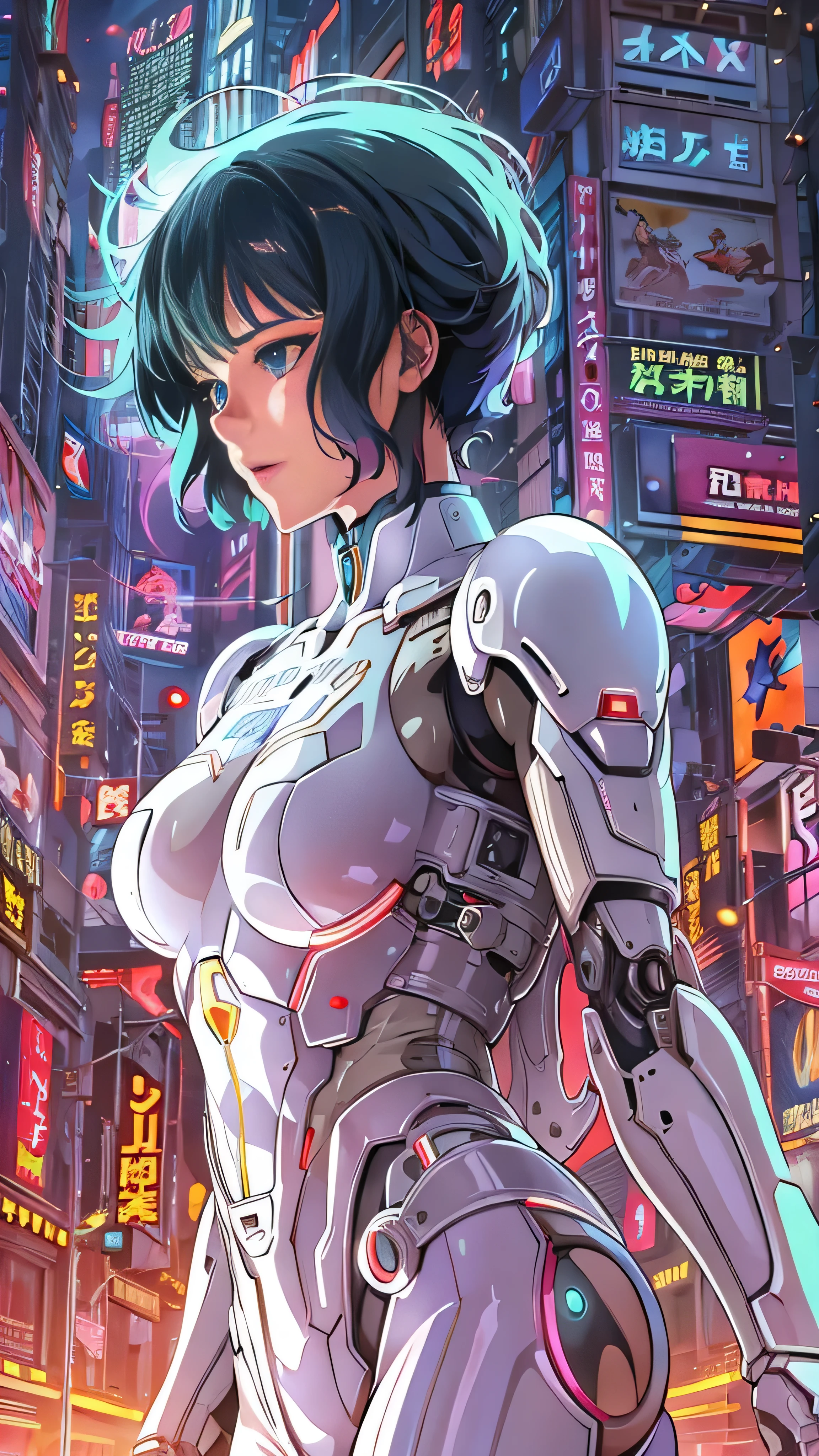 Ghost in the Shell 90s vintage anime style, Robotics, SF, Futuristic, Surrealism, Akira Style, Advanced Suit, Detailed line drawing,  details, Greg Rutkowski Makoto Shinkai Kyoto Animation Key Art Feminine Eye Shot