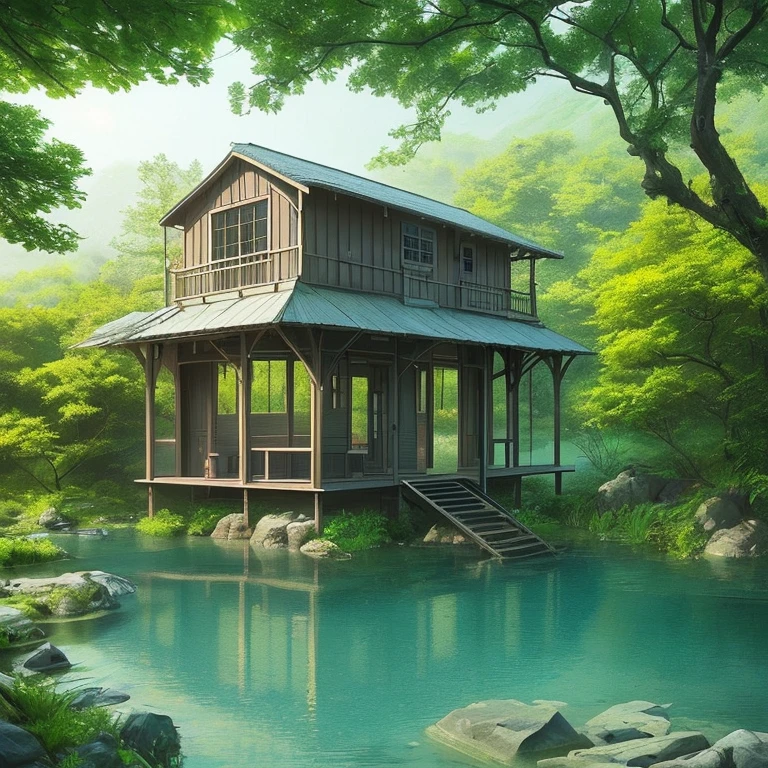 water house, calm, relaxing, radiant, beautiful, nature, progressive, sensation,