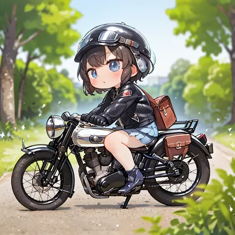 Bluff Superior SS100、(クラシックRiding a motorcycle )、(Vintage Bike、Bluff Superior SS100)、Isle of Man racing 、 (Riding a motorcycle:1.2),  beautiful young woman、1、Beautiful Face,  beautiful and delicate eyes ,  Black Hair ,  short bob hair,   classic leather jacket 、Cronwell Helmet、With goggles、after the rain、British countryside、 Detailed explanation、(Redeem, masterpiece,  High Resolution )、8k、wallpaper
