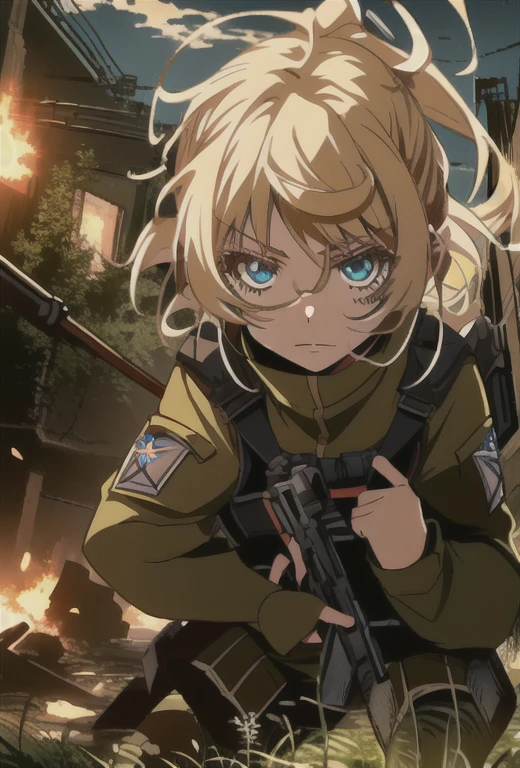 a cartoon picture of a girl with goggles and a gun, ry girl, in attack on titan, of a sniper girl in war, soldier girl, from attack on titan, female protagonist 👀 :8, epic anime style, neferpitou, anime girl named lucy, anime character, annie leonhart, trigger anime artstyle, mechanized soldier girl