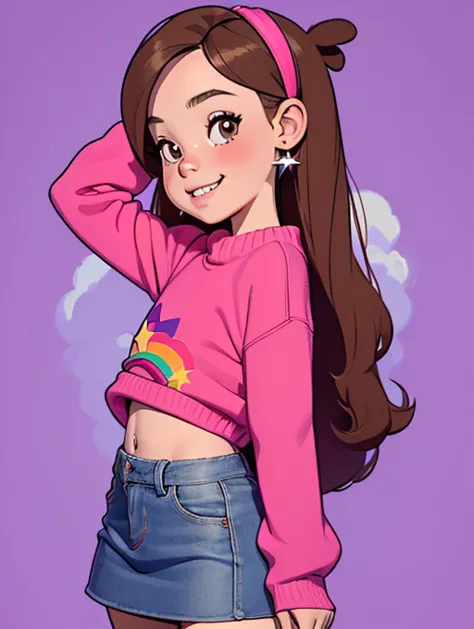 [mabel], [ gravity falls ], ((masterpiece)), (( high resolution )), ((high res)), ((solo portrait)), ((front view)), (( detailed...