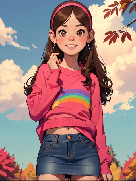 [mabel], [ gravity falls ], ((masterpiece)), (( high resolution )), ((high res)), ((solo portrait)), ((front view)), (( detailed...