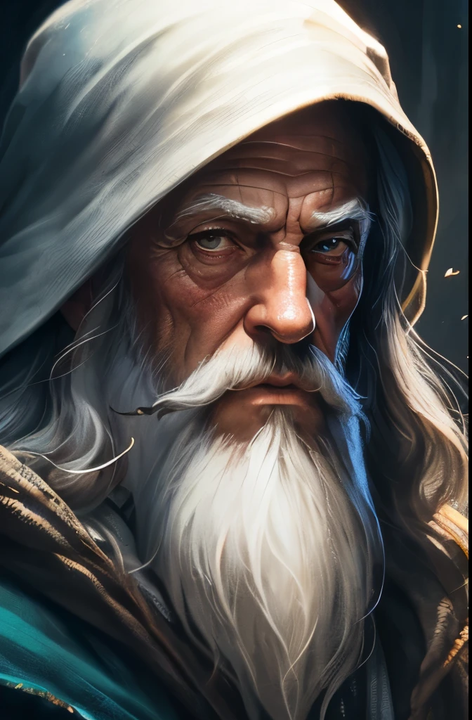 a close up of a painting of a man with a long beard and a long beard, gandalf, gandalf from lord of the rings, gandalf the grey, gandalf (lotr, lord of the rings concept art, sean connery as gandalf, portrait of gandalf, gandalf the white, wizard, lord of the rings aesthetic