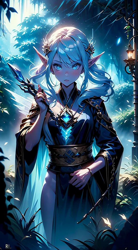 ((Ethereal elven sorceress:1.2) with (flowing silver hair:1.1, intricate crystal staff:1.0) (casting powerful nature spell:1.3)) BREAK (Ancient enchanted forest:1.1, (luminous flora:1.2, shimmering magical particles:1.0)) BREAK (Swirling arcane energy:1.2, (levitating spell components:1.1, glowing runic circles:1.0)) BREAK (Determined expression:1.1, flowing diaphanous robes:1.0) BREAK (Hyperdetailed 8K resolution, volumetric lighting, ray tracing, subsurface scattering for skin)