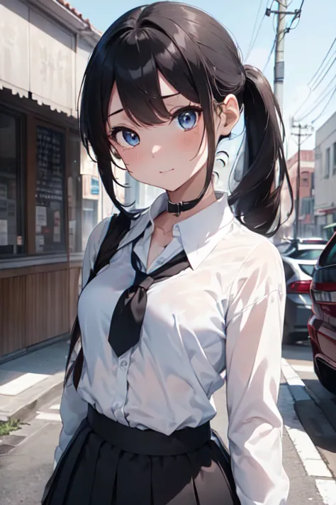 (best quality)), ((masterpiece)), (detailed), natural light， perfect anatomy，(((cute school girl， white open collar shirt 1 {x} ...