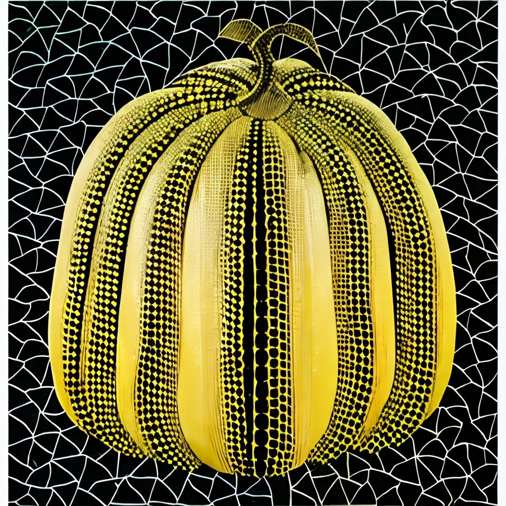 A lot of eyes on the pumpkin with polka dots 、 Pumpkins designed by Yayoi Kusama 、