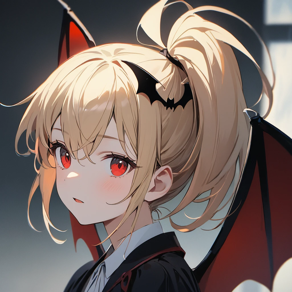  Digital Art 、(( surprisingly absurd )),(masterpiece:1.2),超 High Resolution ,  Attention to Details, high quality,  High Resolution , 最high quality, 4K, 8k、Young Vampire,girl,It has bat wings on its back and head,Red eyes,Blonde, side ponytails ,Let&#39;s roar!,Finger gap,  open your mouth wide(Accentuate the fangs),Wear a high-collared cape,Pitch black cloak,night,Big full moon, it's illuminated by the moonlight,Shining Edges, angle from the front