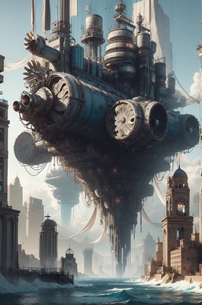 windtech, scifi, pipes, (cyberpunk:0.7), Colossal War Rig (Mad Max),  Tinted Windows,    Ice, Curved, Ocean Teal,