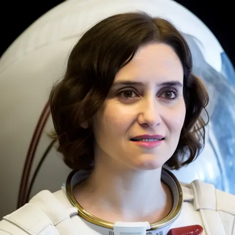 iayuso person, wearing an astronaut suit, in interstellar movie, microgravity, floating in a space ship, This portrait is a stunning display of expert composition and technical skill. The image is captured in high resolution, providing exceptional detail a...