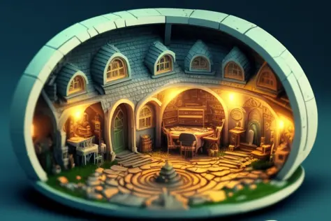 duskametrik hobbit house lord of the rings incredibly detailed background bokeh rim lighting  duskametrik