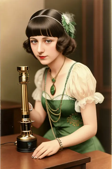 photo, d&#39;un vaporisateur utilisé pour la marijuana, femme des années 1920, photographie couleur, (très détaillé, détails complexes, bien)