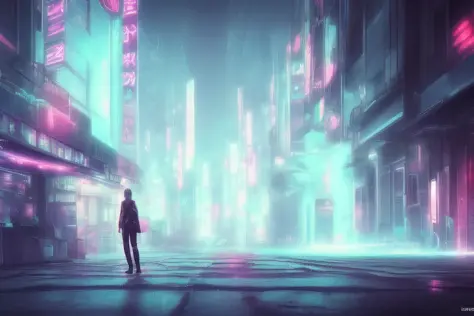 anime background,90s city punk street ,foggy futuristic cinematic lighting,  semi realistic, ring lighting , rim lighting, cinem...