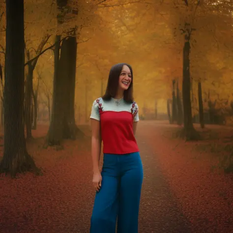 retro photography, 1960s , agfa, kodak, 1girl,  portrait, looking_at_viewer,  smile,  arizona, autumn, octane render,  solo, rtr...