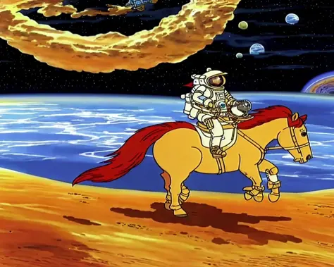 An astronaut riding a horse on mars, Very detailed, clean, high quality, sharp image