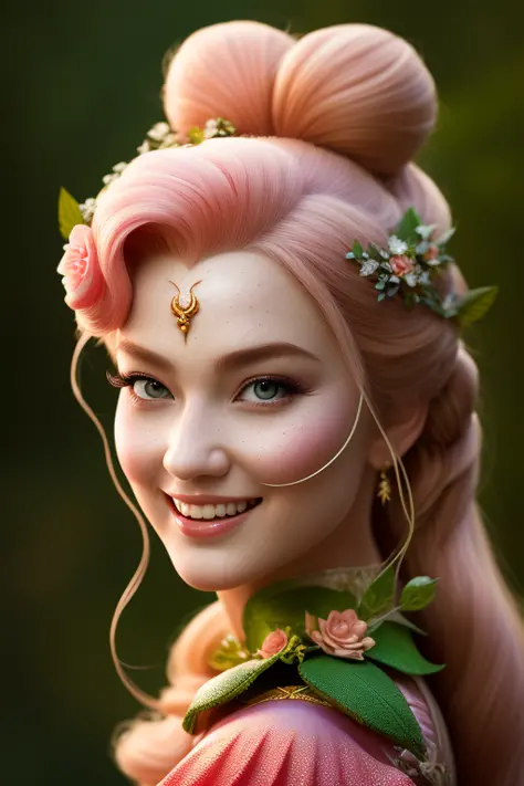 Body Portriat!, Insanely Beautiful Princess Peach as Huntress of the Forest, octane render, smooth, sharp focus, laughing, symmetrical face, fine details, masterpiece, trending on artstation, 4 k hdr 3 5 mm photography, art by stanley lau and jason chan an...