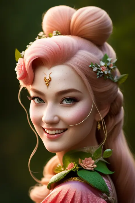 Cuerpo Portriat!, La increíblemente hermosa princesa Peach como cazadora del bosque, renderizado de octanaje, Liso, enfoque nítido, Reír, cara simétrica, finos detalles, obra maestra, tendencia en artstation, 4K HDR 3 5 mm fotografía, Arte de Stanley Lau y Jason Chan y Mark Hill, centrado