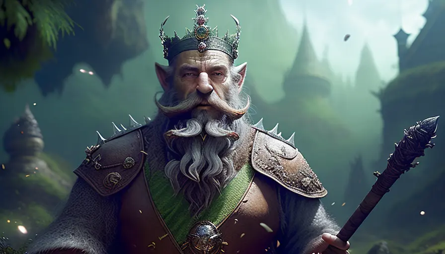(close-up portrait) head, facing camera, realistic digital painting portrait of an male humanoid dwarven deer fighting, (Dungeon and Dragon:1.3), magical dark and green universe, grey fur, (long grey cloth robe:1.2), (long beard:1.5), (magic staff:1.5), (crown:1.5),(abstract background:1.2), baldur's gate castle background,  (light particle:1.1), (game concept:1.3), (elden ring style:1.3), (arcane style:0.8), (depth of field:1.3), global illumination, art by hoang lap and fuji choko and artgerm and greg rutkowski and viktoria gavrilenko, action shot