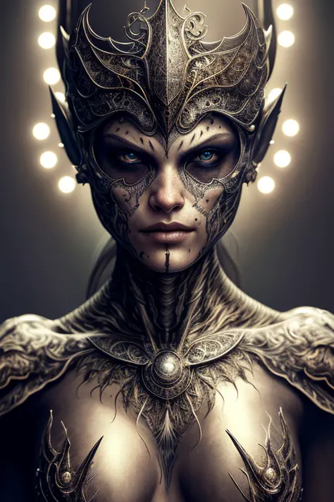 (realistic:1.3), 
poster,
intricate details,
upper body portrait painting \(artwork\), 
((masterpiece,best quality)), 
((cinematic light)), 
[beautiful woman|buffalo|seductive goddess],
hybrid,
hyperealistic,  
intimidating, 
dark fantasy \(style\), 
detailed armor