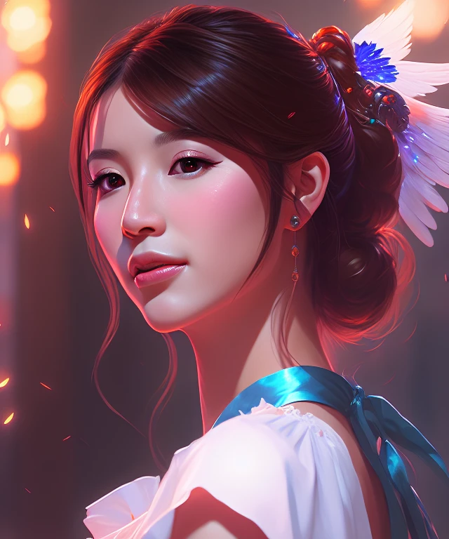 un magnifique portrait ultradétaillé haletant d&#39;un neniecgm, angélique, effet de lumière, Pur, d&d, fantaisie, fond magique,Des couleurs vives, peinture à l&#39;huile, par Ilya Kuvshinov, Greg Rutkowski et Makoto Shinkai, tendance sur artstation