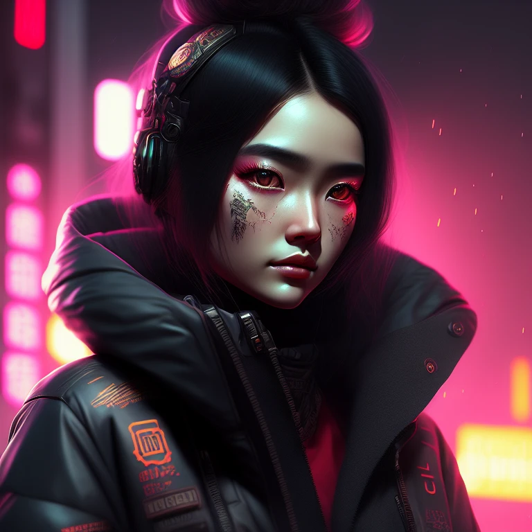 dreamlikeart pltn style, detailed portrait Neon Operator Girl ...