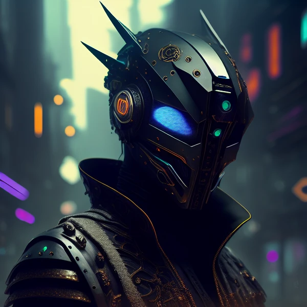 Detailed Ghotic Medieval portrait of  cyberpunk style , futuristic (neon :1.1)reflective wear, sci-fi, robot parts, gold parts, machine face
cinematic light
ef 50mm, ((art by Greg Rutkowsky)), (studio ghibli:1.1), artgern, art, illustration, ((dark atmosphere)), ((vegnette)), ((HDR))
((minimal palette colors)), soothing tones, muted colors, dim, calm colors, pastel colors
highly details, intricate details