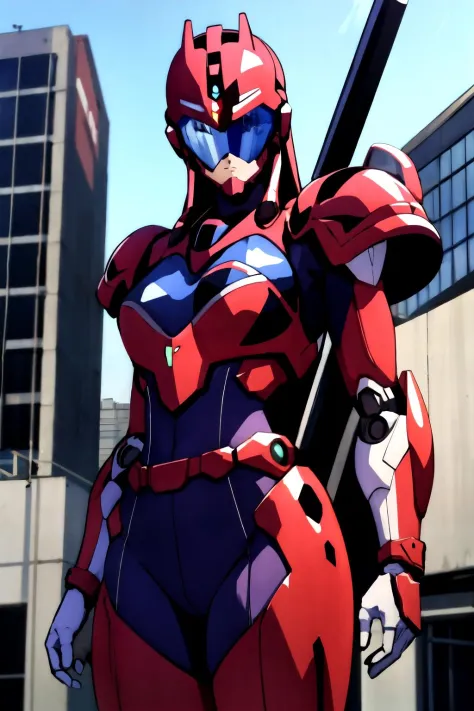 masterpiece, best quality, solo,looking at viewer,anime style,1girl,android,mecha musume,
<lora:anice2V2:0.8>,bodysuit,armor,helmet,mask,power armor,