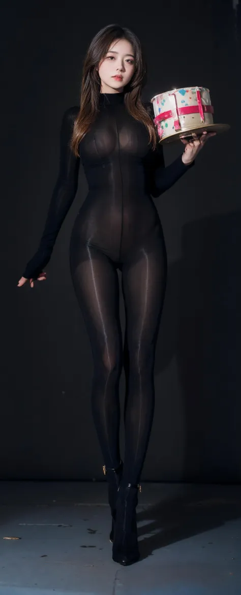 tutu’s HiSilk (8D black oil shiny one-piece black silk pantyhose seamless bodystocking black bodysuit)/图图的嗨丝（8D黑色马油油亮连体黑丝袜）