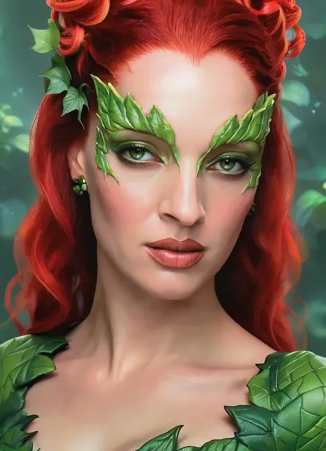 <lora:uma poison ivy:0.8> uma poison ivy face portrait, sharp, in-focus,
ultra-realistic, cinematic,