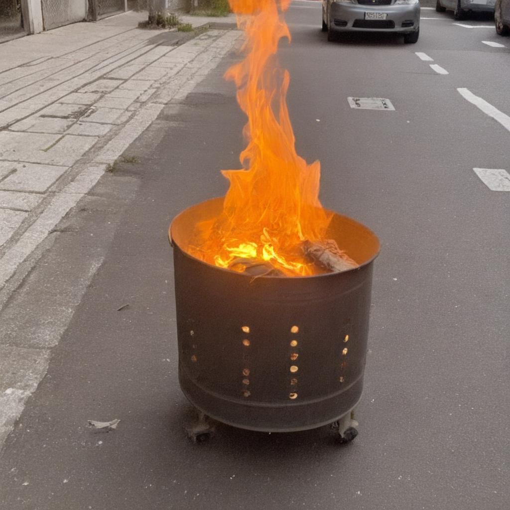 Arafed man standing in front of a pizza oven in a street - SeaArt AI