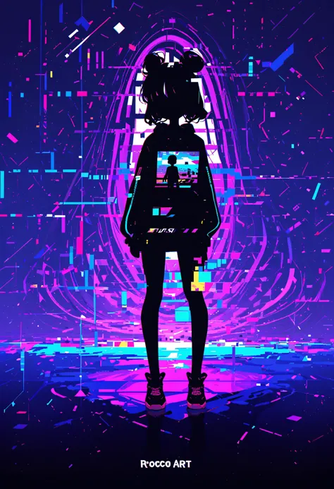 score_9, score_8_up, score_7_up, best quality, source_anime break, 1girl, (glitch art, silhouette art:1.2), rococo, chromatic ab...