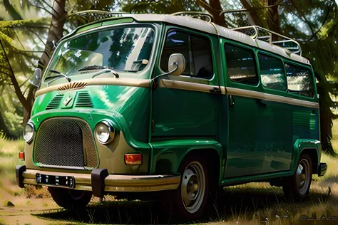 Estafette, Pearly Green with orange dots, photorealistic photography, trending on artstation, sharp focus, studio photo, natural lighting, intricate details, highly detailed, by greg rutkowski   <lora:Estafette:0.8>