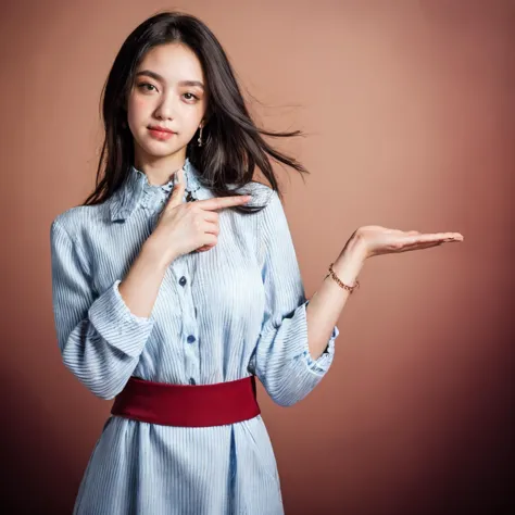 a close up of a woman holding something in her hand