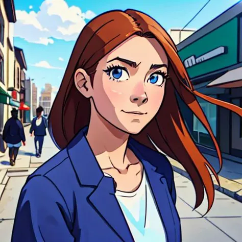 (mejor calidad:0.8),
(mejor calidad:0.8), perfecta ilustración de anime, retrato de primer plano extremo de una mujer bonita caminando por la ciudad