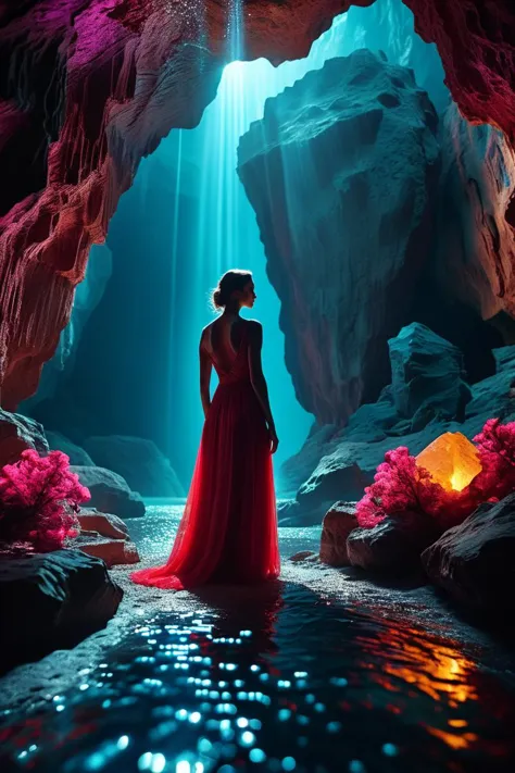 (((mystical cave with sparkling gems))), volumetric lighting, vibrant colors, 4k epic detailed, shot on kodak, 35mm photo, sharp...