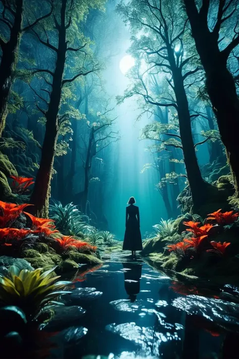 (((lunar forest with glowing plants))), volumetric lighting, vibrant colors, 4k epic detailed, shot on kodak, 35mm photo, sharp focus, high budget, cinemascope, moody, epic, gorgeous, film grain, grainy, low key photography, dramatic lighting, intense emotions, cinematic feel, mysterious ambiance, emphasizing shape and form, creating depth, evoking drama, storytelling through shadows, professional technique,professional lighting, imaginative concept, creative styling, otherworldly aesthetic, surreal visual, captivating narrative, intricate detail, fantastical landscape, editorial storytelling, professional lighting, creating visual impact, evoking emotion, pushing creative boundaries