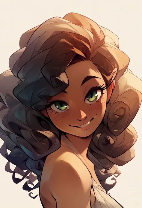 a close up of a cartoon girl with a big smile