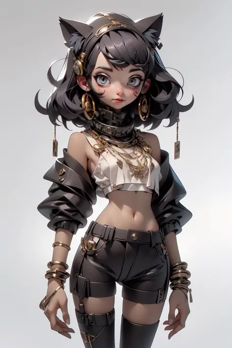 (AI_Misaki),((best quality)), ((masterpiece)), (detailed), 1girl, egypt, cat ears, breaded hair,  <lora:Egyptgodpunkv.8-000010:0.8> <lora:Futuristicbot4:0.65>, gorgeous light and shadow , earrings ,bracelets , Polder, thong bikini