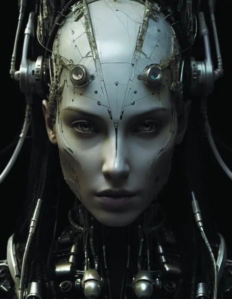portrait of neural nightmares by yoshitaka amano and HR Giger,detailed face face face face,clear visible facial structure,porcelain skin hd,8k,very very very very electronic,biomechanical,biology,bio,neural machine hyper detail portrait,sharp focus,digital art,hyperrealism,horizon zero dawn DonMn1ghtm4reXL Ryoji Ikeda Style 