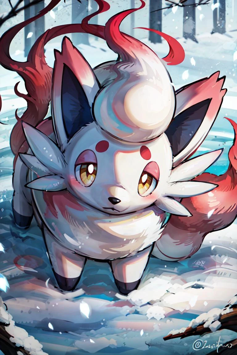 chef-d&#39;œuvre,meilleur_qualité
Hisuian_Sol, Pokémon (créature),
Hisui_Sol,
forêt, lac, neige, neigeflacs, neigeing