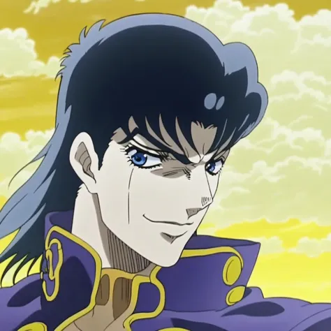 jojo, jojo style, jojo's bizarre adventure, official art, anime, fake screenshot, pompadour, gakuran, josuke higashikata, black ...