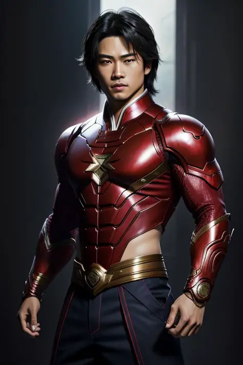 (8k, RAW photo, best quality, masterpiece:1.2), ultra detailed, official art, photo-realistic:1.37, upper body shot, marvel Shang-Chi, film grain, action pose