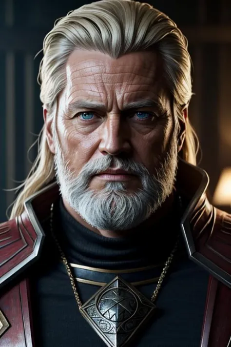 masterpiece, best quality, realistic, half body shot of Odin, marvel cinematic, detailed face, 8k, uhd, sharp focus