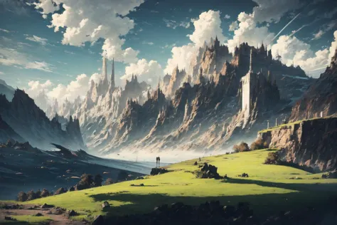 a picture taken from a video game of a mountain landscape