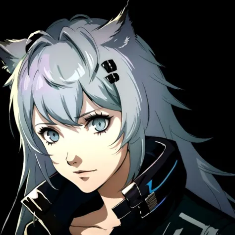 persona portrait,  <lora:Soejima-000023:0.8> , <lora:Ark_Lappland_v20:1> , 1girl, animal ears,  black jacket, blood, blue eyes, collarbone, hair between eyes, hair ornament, hairclip, jacket, long hair, long sleeves, looking at viewer, open jacket, shirt, simple background, solo, upper body, very long hair, white background, white hair, white shirt, wide sleeves, lappland \(arknights\), 
(masterpiece, top quality, best quality, official art, beautiful and aesthetic:1.2), beautiful, attractive, handsome, trending on ArtStation, DeviantArt contest winner, CGSociety, ultrafine, studio lighting, sharp focus, ultra-detailed, intricate, illustration, extremely detailed, perfect face, amazing