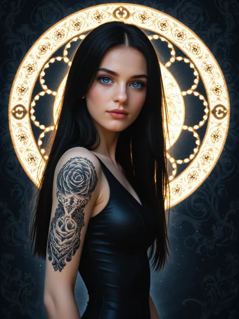 masterpiece, an extremely delicate and beautiful, extremely detailed, 2k wallpaper, Amazing, finely detail, extremely detailed CG unity 8k wallpaper, ultra-detailed, highres, beautiful sexy woman, confident, slender body, medium breasts, perfect anatomy, (((extrem long hair, black hair,))), sexy tight clothes, black clothes, goth, full body tattoo, piercing, extremely detailed eyes and face, beautiful detailed nose, beautiful detailed eyes, ((blue eyes)), cinematic lighting, extrem detailed background, breathtaking background, background dreamlike, perfect composition of colors, sparkling, mysterious, , Stable_Yogis_PDXL_Positives,
<lora:AmateurStyle_v1_PONY_REALISM:0.6>
<lora:Ass slider _last:1.5>
<lora:Breasts slider 3_last:1.5>
<lora:intricate_details:0.3>
<lora:Muscle slider 3_last:0.8>
<lora:better_freckles:0.2>
<lora:43stl1ght1ngXLP2:0..4>
<lora:age:0.3>
<lora:DRKDL:0.8>
<lora:FLMGR-R:0.8>
<lora:NEOST-R:0.8>
<lora:NSTLG:0.8>
<lora:stvmccrr:0.8>