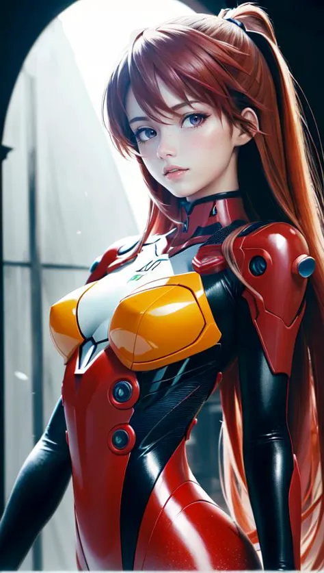 (best quality, masterpiece, colorful, dynamic angle, highest detailed)(Asuka Langley), upper body photo, fashion photography of ...