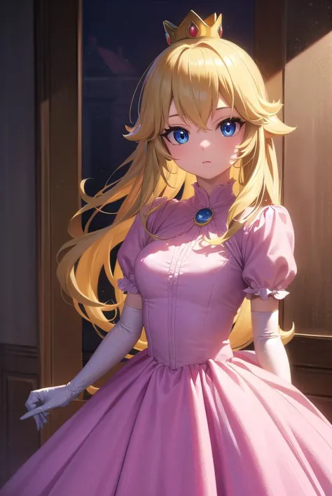 Princesa Peach, Princesa Peach, pelo rubio, blue eyes, pelo largo,
ROMPER corona, vestido, joya, guantes, pink vestido, puffy mangas cortas, mangas hinchadas, mangas cortas, white guantes,
romper en el interior,
descanso mirando al espectador, (tiro de vaquero:1.5),
BREAK (obra maestra:1.2), mejor calidad, Alta resolución, fondo de pantalla de unidad 8k, (ilustración:0.8), (hermosos ojos detallados:1.6), cara extremadamente detallada, Iluminación perfecta, CG extremadamente detallado, (manos perfectas, anatomía perfecta),