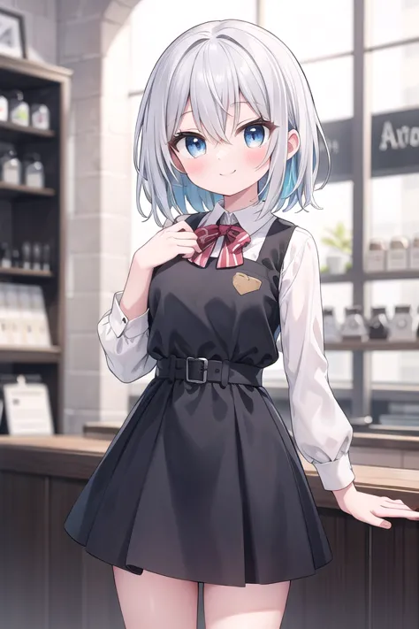 insanely detailed, absurdres, ultra-highres, ultra-detailed, best quality,
1girl, solo, nice hands, perfect hands
BREAK
wearing school uniform, (cleavage:-1.5)
BREAK
happy smile, laugh, closed mouth
BREAK
45 angle,
standing, cowboy shot, looking at viewer
BREAK
slender, kawaii, perfect symmetrical face, ultra cute girl, ultra cute face, ultra detailed eyes, ultra detailed hair, ultra cute, ultra beautiful
BREAK
in coffee shop, depth of field, ultra detailed background
BREAK
medium large breasts
BREAK
rainbow color hair, multiple color hair, rainbow color eyes, fishtail, hair between eyes